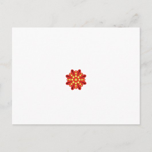 Carte Postale une fleur rouge et jaune avec des points noirs (Devant)