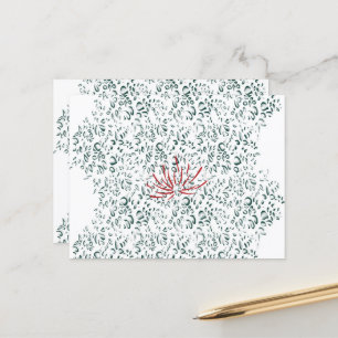 Carte Postale une fleur rouge sur un arrière - plan noir