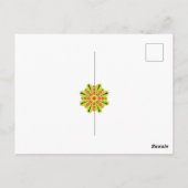 Carte Postale une fleur verte et rouge aux points noirs (Dos)