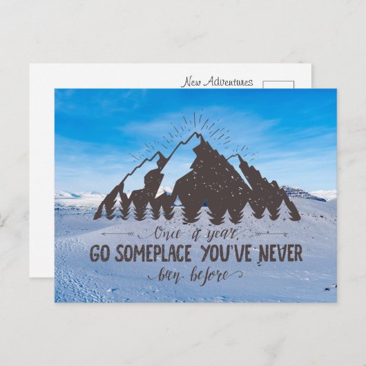 Carte Postale Une fois par an aller quelque part (Devant / Derrière)