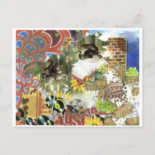 Carte Postale Une Fois Sur Un Chevalier (Devant)