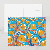Carte Postale Une foule de Catstronautes Illustration mignonne (Devant / Derrière)