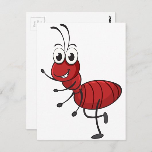 Carte Postale une fourmi (Devant / Derrière)