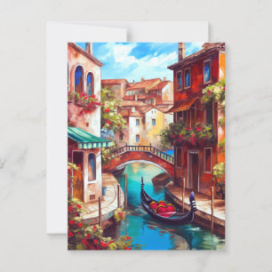 Carte Postale Une gondole de rêve vénitienne sur le Grand Canal
