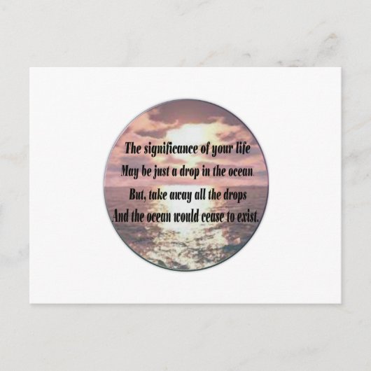 Carte Postale Une goutte dans l'océan (Devant)