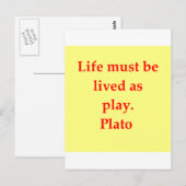 Carte Postale Une grande citation Platon (Devant / Derrière)