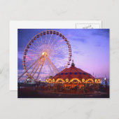 Carte Postale Une grande roue et un carrousel au Navy Pier à (Devant / Derrière)