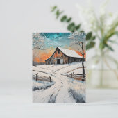 Carte Postale Une grange d'hiver (Debout devant)