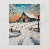 Carte Postale Une grange d'hiver (Devant)