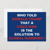 Carte Postale Une guerre froide n'est pas une solution au Réchau (Devant / Derrière)