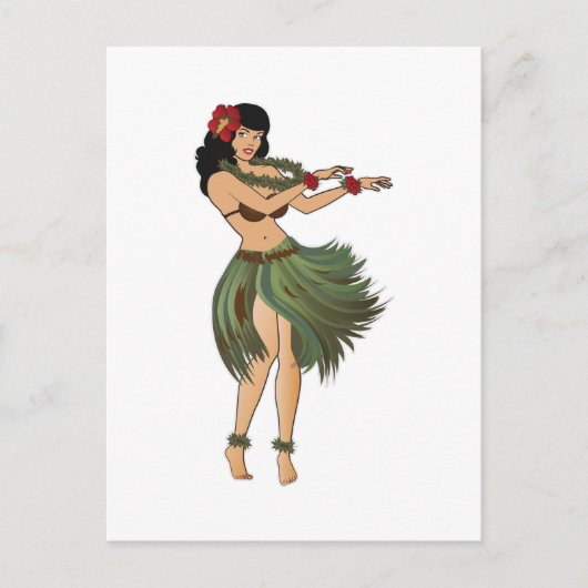 Carte Postale Une Hula Girl Dancing (Devant)