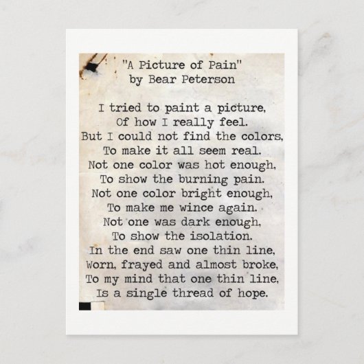 Carte Postale Une image de la douleur (Devant)