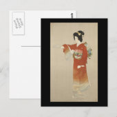Carte Postale Une Japonaise À Kimono (Devant / Derrière)