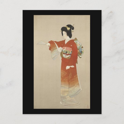 Carte Postale Une Japonaise À Kimono (Devant)