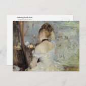 Carte Postale Une jeune femme au miroir par Berthe Morisot (Devant / Derrière)