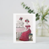 Carte Postale Une jeune femme en robe de soirée crêpe avec un El (Debout devant)