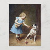 Carte Postale Une Jeune Fille Qui Nourrit Un Chien Par Carl Reic (Devant)