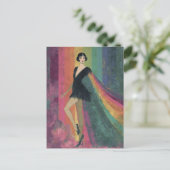 Carte Postale Une jolie femme au volant d'un Rainbow Cape (Debout devant)