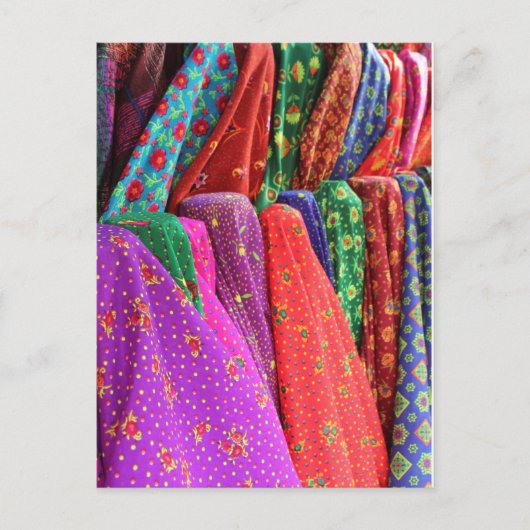 Carte Postale Une journée au marché du tissu (Devant)