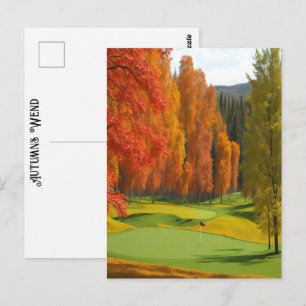 Carte Postale Une Journée de Golf Automnes Colorés Art Intempore