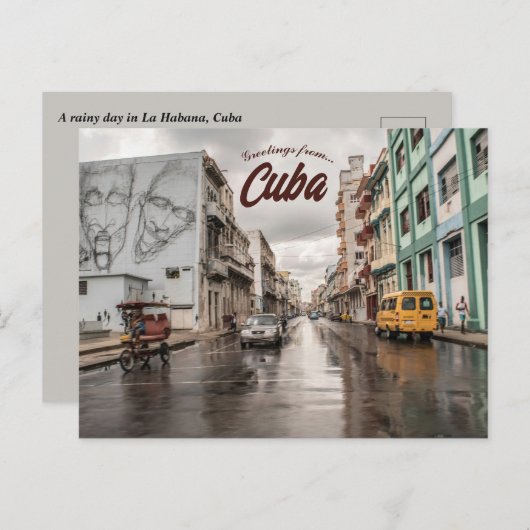 Carte Postale Une journée pluvieuse à La Habana Cuba (Devant / Derrière)