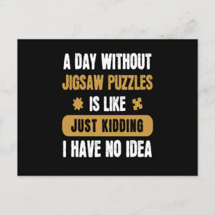 Carte Postale Une Journée Sans Jigsaw Puzzles Hobby Jeu