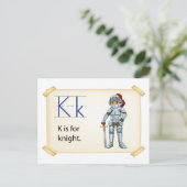 Carte Postale Une lettre K pour chevalier (Debout devant)