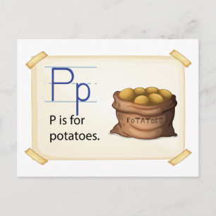 Carte Postale Une lettre P pour les pommes de terre