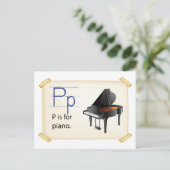 Carte Postale Une lettre P pour piano (Debout devant)