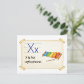 Carte Postale Une lettre X pour le xylophone (Debout devant)