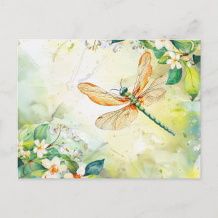 Carte Postale Une libellule de printemps