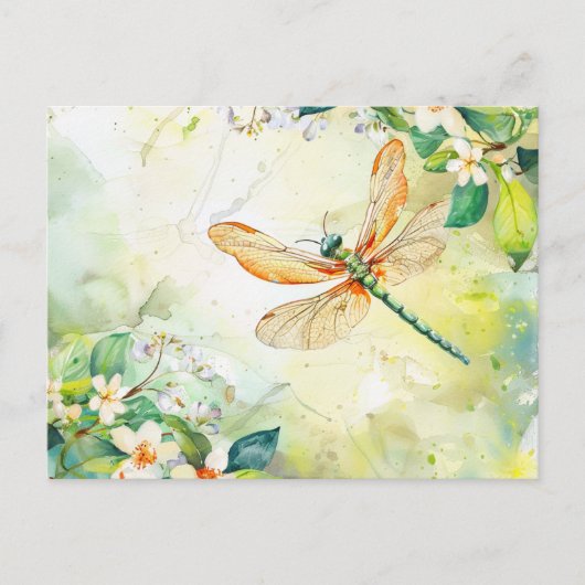 Carte Postale Une libellule de printemps (Devant)