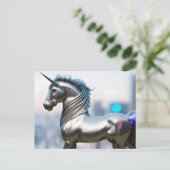 Carte Postale Une licorne d'argent (Debout devant)