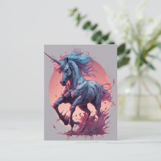 Carte Postale Une licorne zombie (Debout devant)