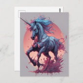 Carte Postale Une licorne zombie (Devant / Derrière)