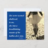 Carte Postale Une magnifique citation féminine en mosaïque bleue (Devant / Derrière)