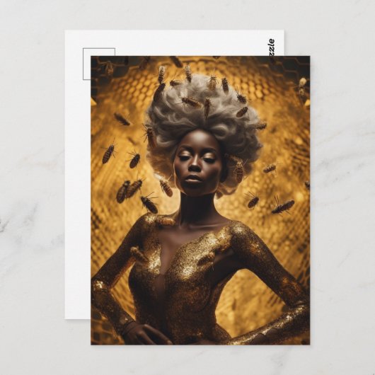 Carte Postale Une magnifique déesse des abeilles de miel (Devant / Derrière)