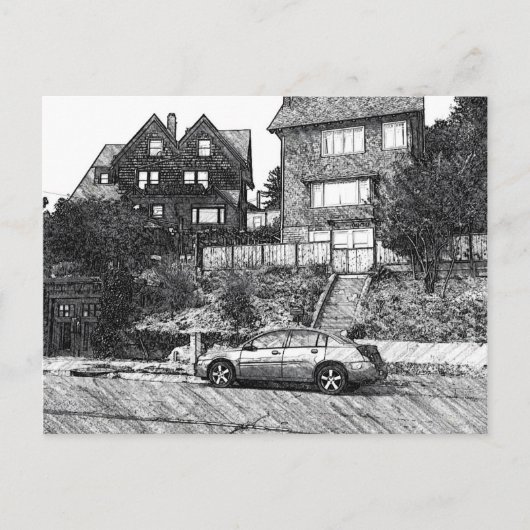 Carte Postale Une maison en bois dans les collines de Berkeley (Devant)