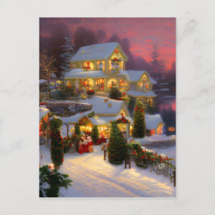 Carte Postale Une maison Vintage décorée pour Noël