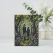 Carte Postale Une marche en couple dans les bois (Debout devant)