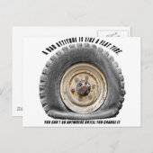 Carte Postale Une Mauvaise Attitude Comme Un Pneu Plat (Devant / Derrière)