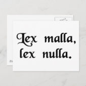 Carte Postale Une mauvaise loi n'est pas une loi. (Devant / Derrière)