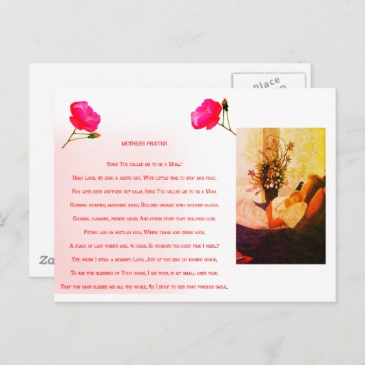 Carte Postale Une mère aimant la prière (Devant / Derrière)