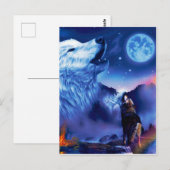 Carte Postale Une meute de loups une nuit noire (Devant / Derrière)