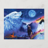 Carte Postale Une meute de loups une nuit noire (Devant)