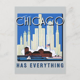 Carte Postale Une mise à jour Vintage à Chicago