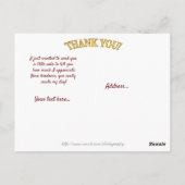 Carte Postale Une note de remerciement pour vous (Dos)