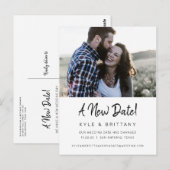 Carte Postale Une Nouvelle Date Moderne Script Mariage Postponto (Devant / Derrière)