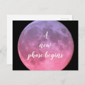 Carte Postale Une nouvelle phase commence la lune rose (Devant / Derrière)