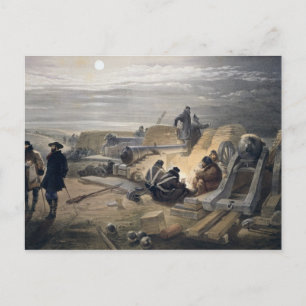 Carte Postale Une nuit tranquille dans les batteries, assiette d